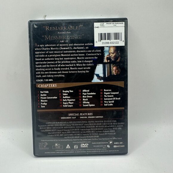 The Red Violin DVD Movie Starring Samuel L. Jackson Greta Scacchi Rated R - Picture 2 of 3